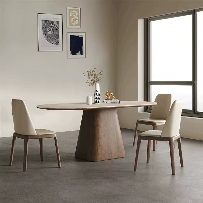 Modern Minimalist Oval Dining Table Set