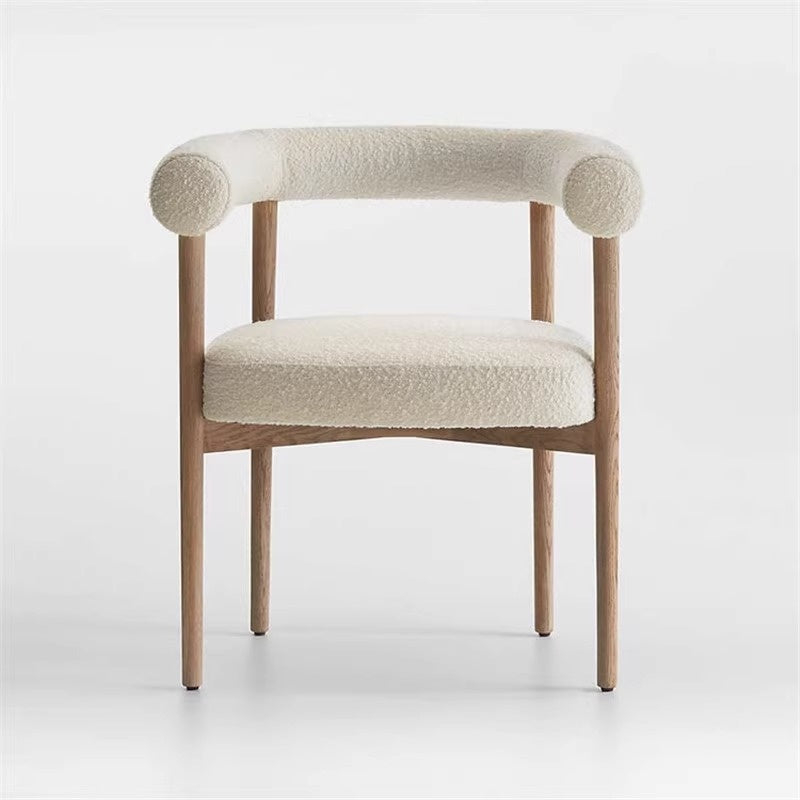 Modern Boucle Barrel Chair Housenord