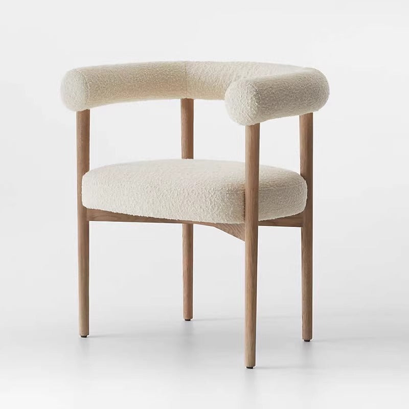 Modern Boucle Barrel Chair Housenord
