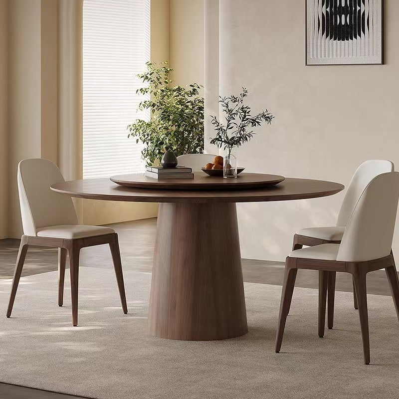 Turntable Rock Slab Dining Table Housenord