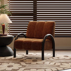 Retro Brown Curved Arm Lounge Chair