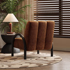 Retro Brown Curved Arm Lounge Chair