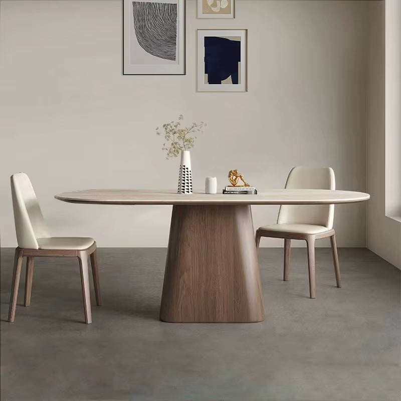 Modern Minimalist Oval Dining Table Set