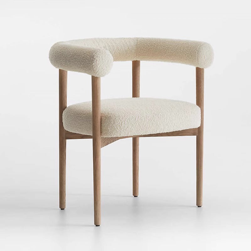 Modern Boucle Barrel Chair Housenord