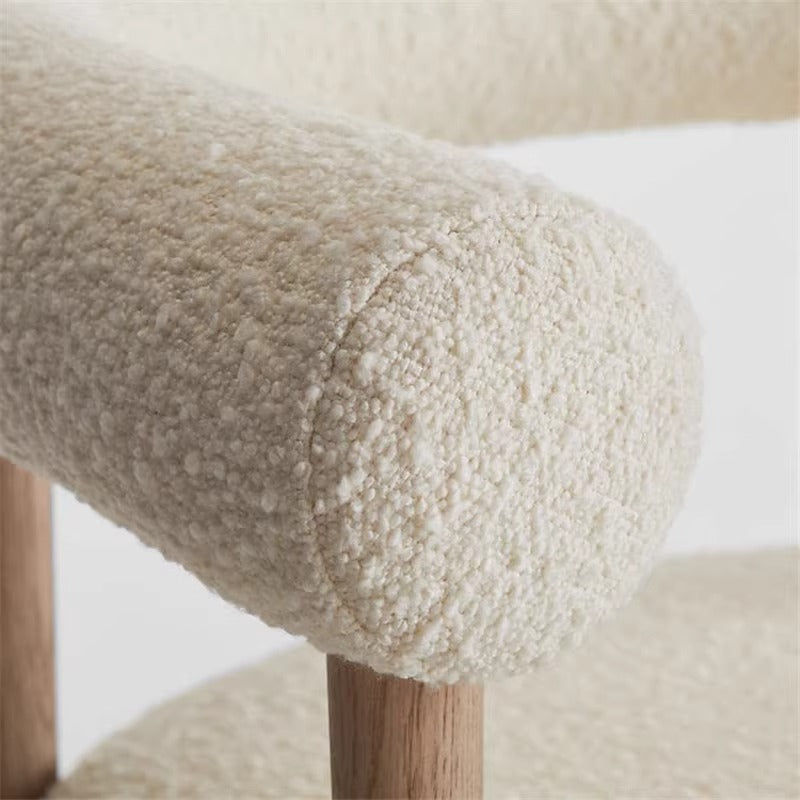 Modern Boucle Barrel Chair Housenord
