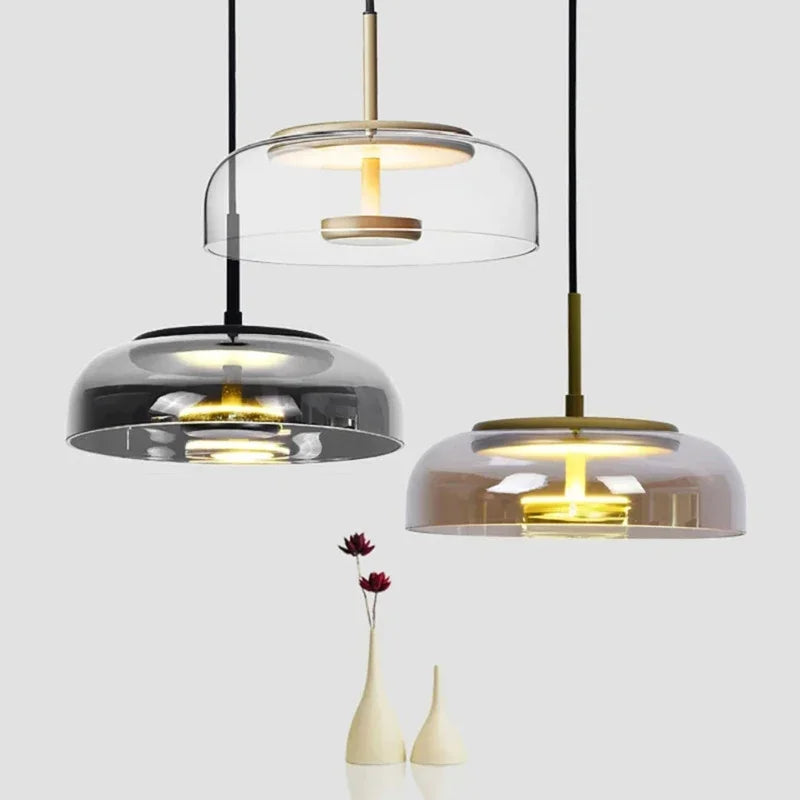 LED Modern Pendant Light Nordic Glass Hanging Lamp Dining Room Bedroom Loft Lamp Bar Decor Luminaire Suspension Light Fixtures