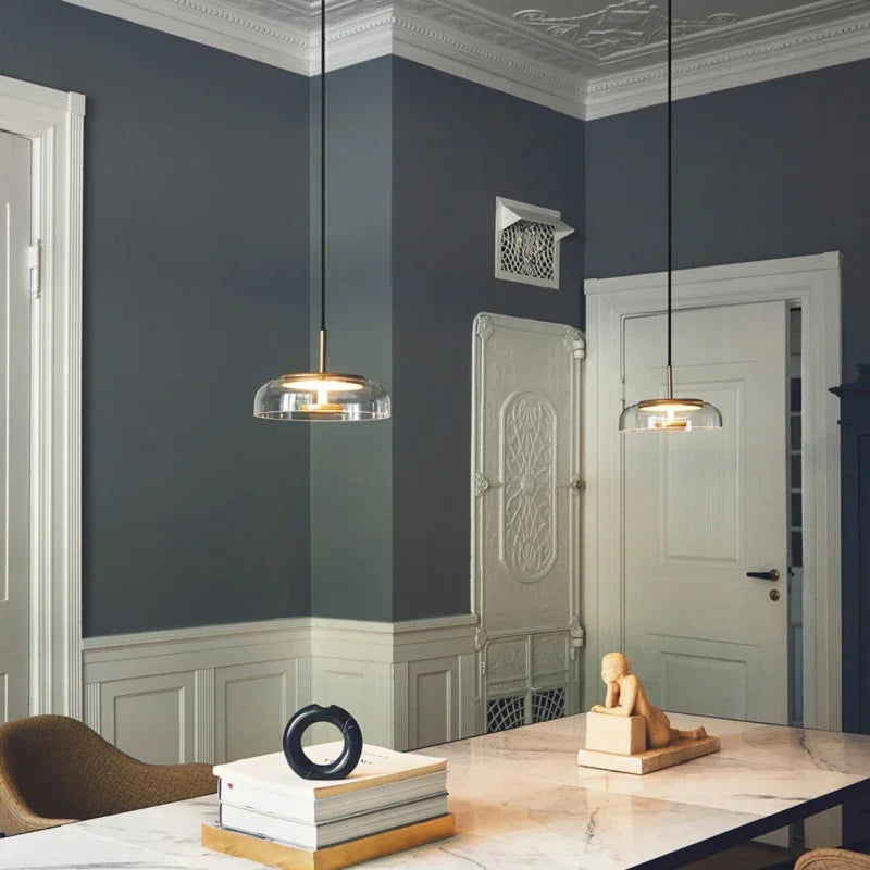 LED Modern Pendant Light Nordic Glass Hanging Lamp Dining Room Bedroom Loft Lamp Bar Decor Luminaire Suspension Light Fixtures