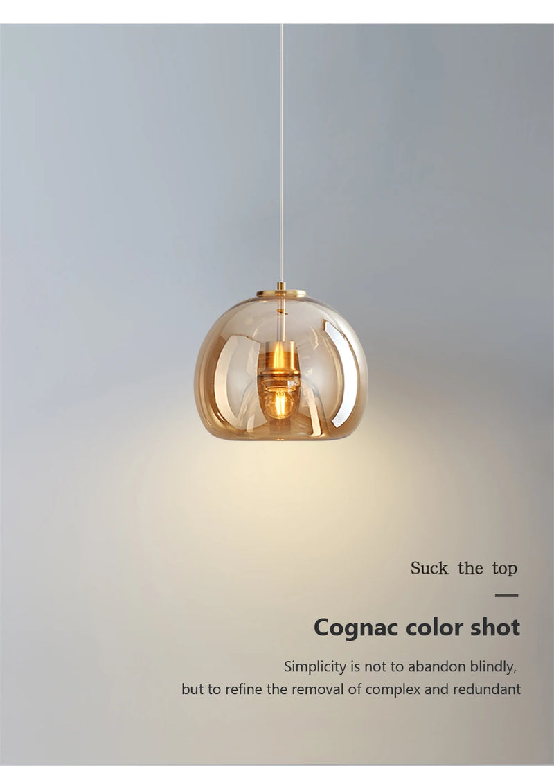 LED Glass Pendant Light light luxury pendant Lamp Deco Nordic Hanging Light Fixtures Bedroom Modern Luminaire Suspension lamp