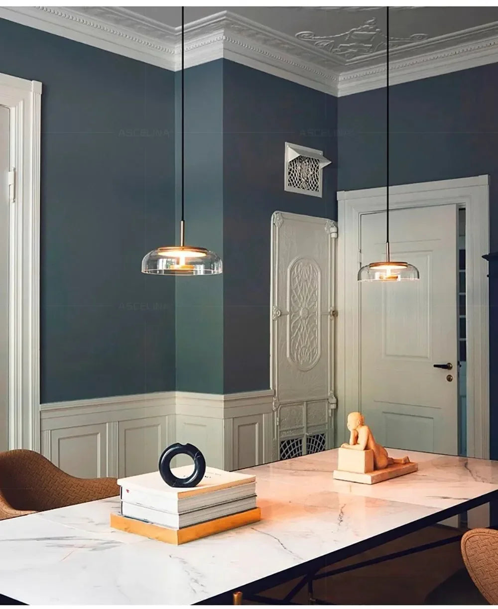 LED Modern Pendant Light Nordic Glass Hanging Lamp Dining Room Bedroom Loft Lamp Bar Decor Luminaire Suspension Light Fixtures