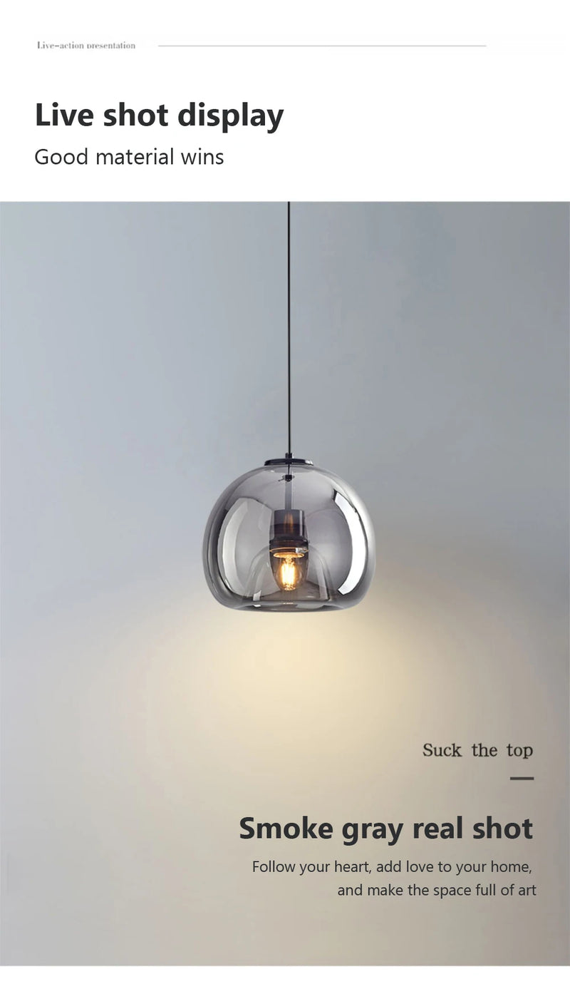 LED Glass Pendant Light light luxury pendant Lamp Deco Nordic Hanging Light Fixtures Bedroom Modern Luminaire Suspension lamp