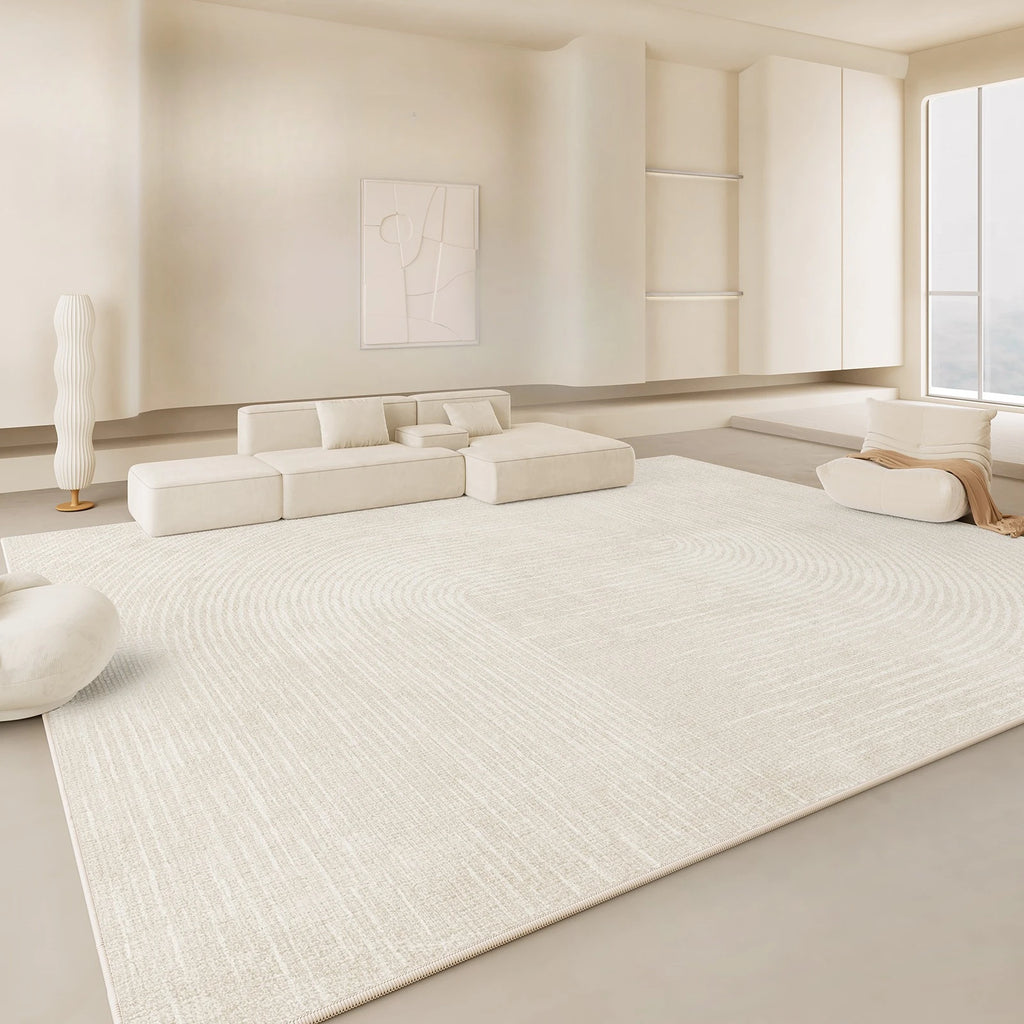 Minimalist Beige Striped Large Rugs