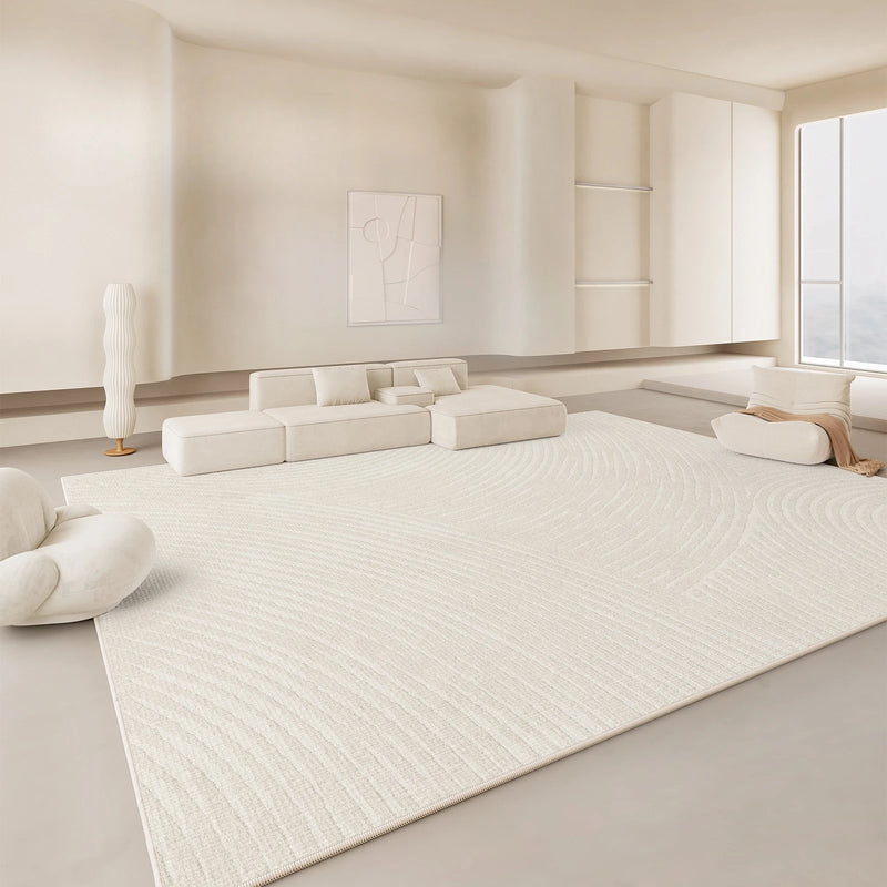 Minimalist Beige Striped Large Rugs