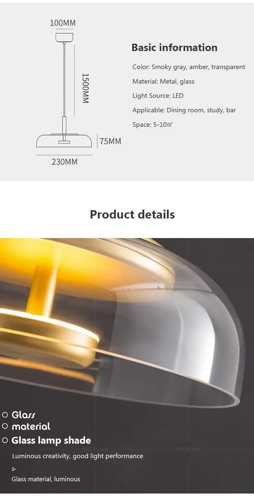 LED Modern Pendant Light Nordic Glass Hanging Lamp Dining Room Bedroom Loft Lamp Bar Decor Luminaire Suspension Light Fixtures