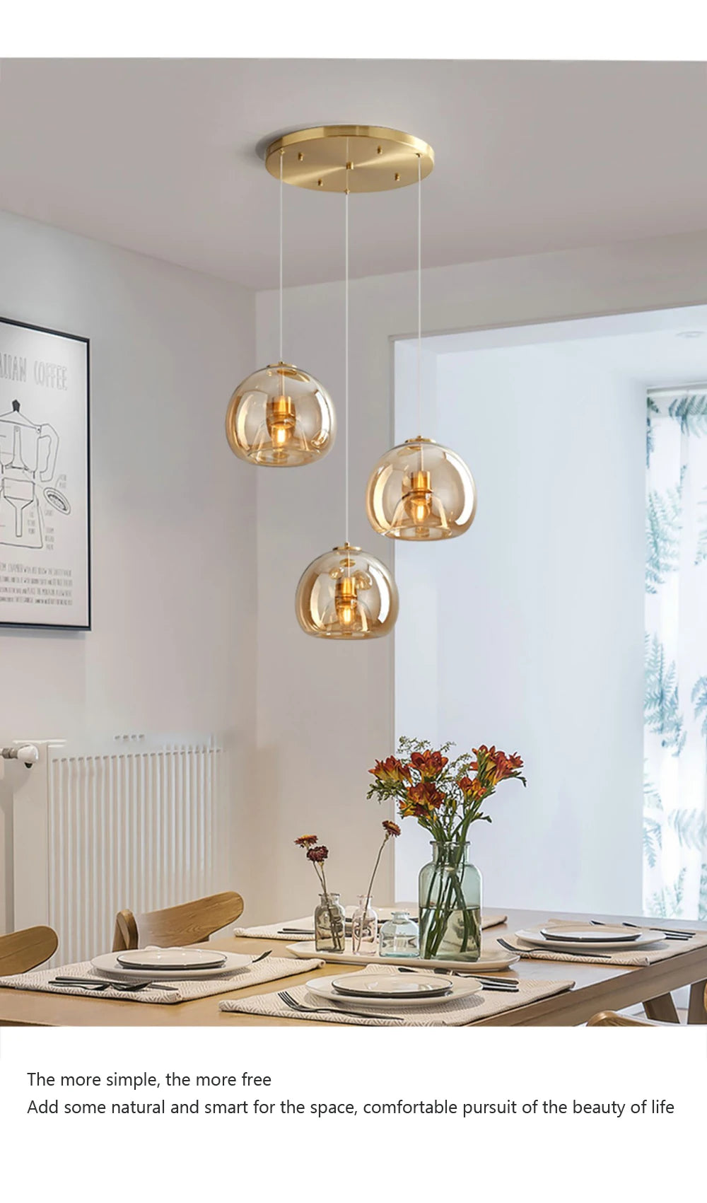 LED Glass Pendant Light light luxury pendant Lamp Deco Nordic Hanging Light Fixtures Bedroom Modern Luminaire Suspension lamp