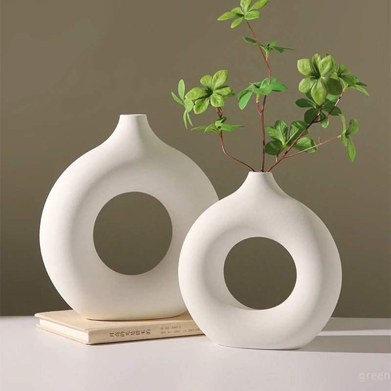 Ceramic Pure White Vase Housenord