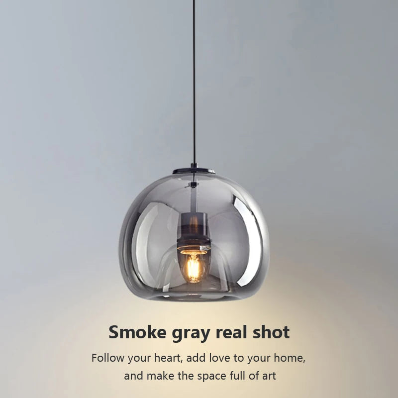LED Glass Pendant Light light luxury pendant Lamp Deco Nordic Hanging Light Fixtures Bedroom Modern Luminaire Suspension lamp