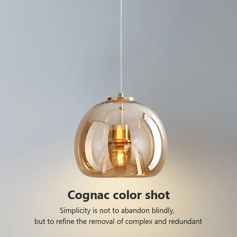 LED Glass Pendant Light light luxury pendant Lamp Deco Nordic Hanging Light Fixtures Bedroom Modern Luminaire Suspension lamp