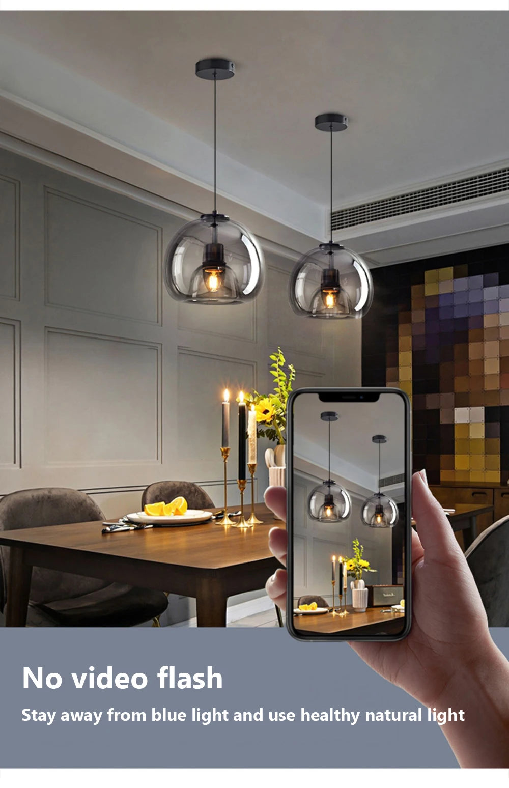 LED Glass Pendant Light light luxury pendant Lamp Deco Nordic Hanging Light Fixtures Bedroom Modern Luminaire Suspension lamp