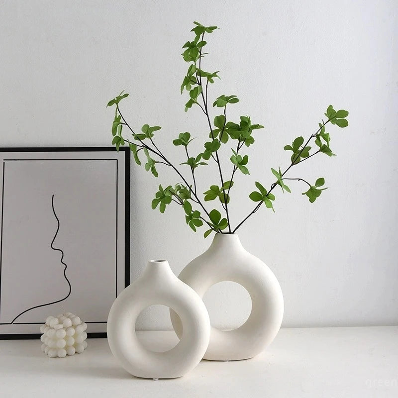 Ceramic Pure White Vase Housenord