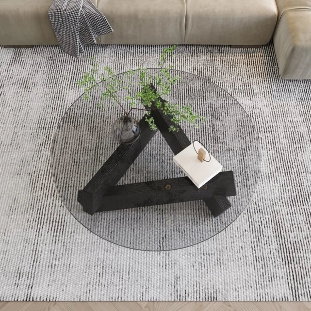 Nordic Creative Glass Solid Wood Coffee Tables